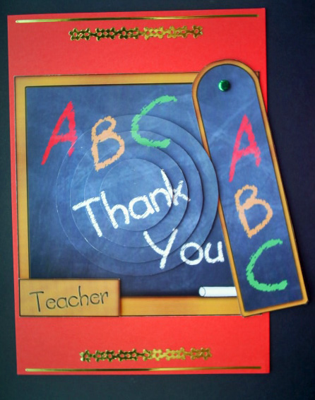 Thank You!! Blackboard Quick Card with Circle Pyramage by Sally Hickling