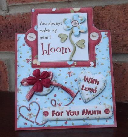 With Love for You Mum No Hole Over the Edge Card by Sally Hickling