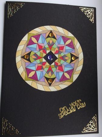 Crystal Beginning Mandala Glass Painting by Sally Hickling