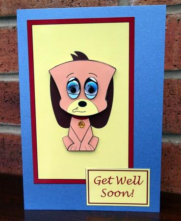 Get Well Soon Dog - Decoupage by Sally Hickling