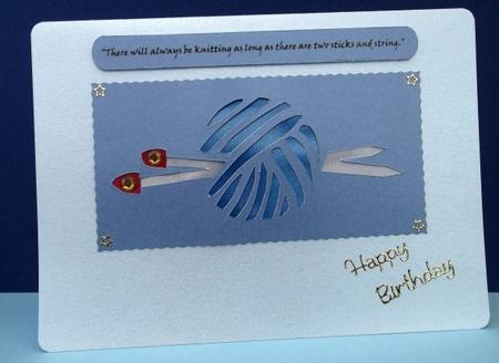 Yarn with Knitting Needles by Sally Hickling