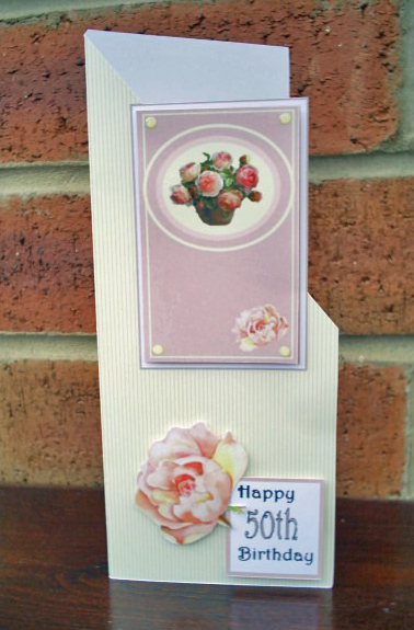 Happy 50th Birthday - Bowl of Peonies Design Sheet by Sally Hickling