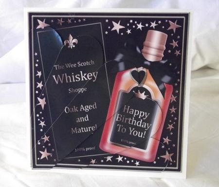 Birthday Whisky Fan Pyramage Topper by Sally Hickling
