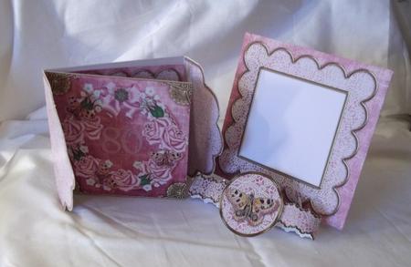Pink 80 Roses 3D Scallop Wrap Card Kit by Sally Hickling
