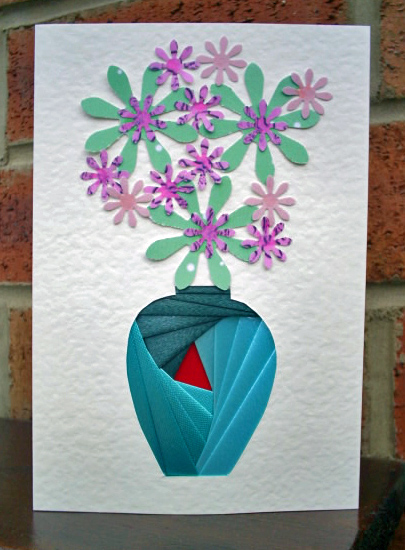 Oriental Vase Iris Folding Pattern by Sally Hickling