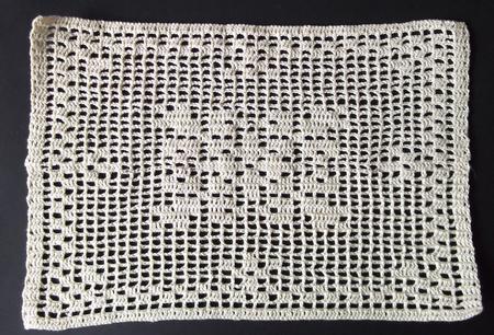 Flower Square Doily by Sally Hickling