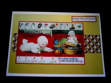 Baby's First Christmas Offset Pyramage by Sally Hickling