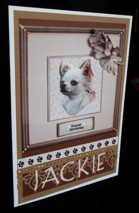 Chihuahua Portrait 3D Decoupage by Sally Hickling