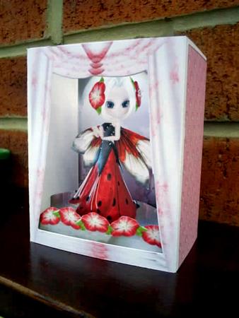 Red Flower Fae Theatre Card by Sally Hickling