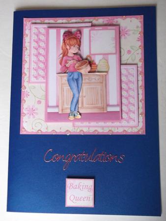 Baking Queen Quick Card with Decoupage by Sally Hickling