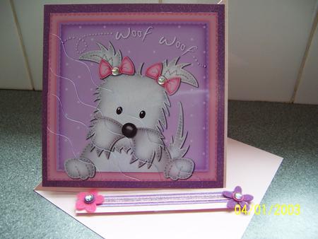 Jess Westie Wavy Corner Side Stacker Topper by Sally Szulikowski