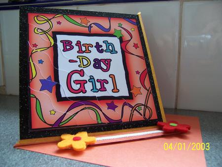 Birthday Girl Wavy Corner Side Stacker Topper by Sally Szulikowski