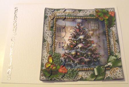 How Tree Looks Holly 5inch Square Scalloped 2 Side Stacker by Sally Weight
