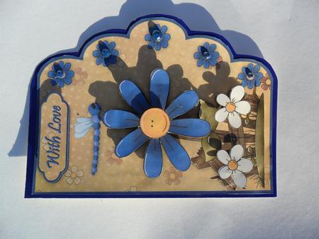 Perfect Petals in Blue Scallop Edge Card Front by Sam Trudgeon