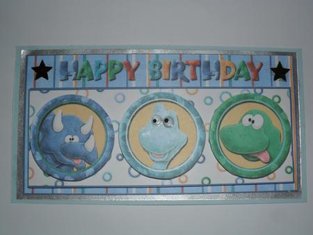A Trio of Dinosaurs Dl Card Front by Sam Trudgeon