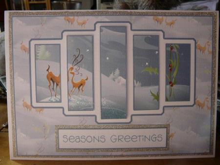 Brand New Whimsical Raindeers Panel Card Kit by Samantha Hodson