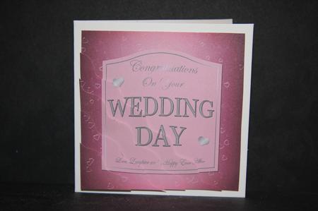 Wedding Pink Champers Label Wavy Corner Side Stacker by Samantha Kallenbach