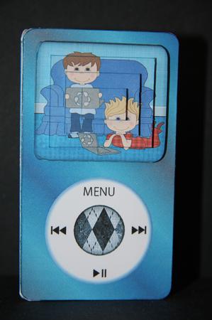 Computer Pals Mp4 Shaped Card with Pyramage by Samantha Kallenbach