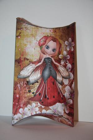 Blossom Fairy in Red Pillow Box by Samantha Kallenbach