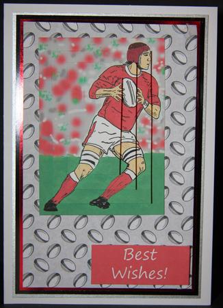 Rugby Player with Red Shirt - Pyramage by Samantha Kallenbach