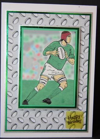 Rugby Player with Green Shirt - Pyramage by Samantha Kallenbach