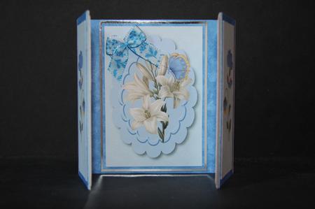 Pretty Little Lily in Blue Scalloped Frame, Gatefold by Samantha Kallenbach