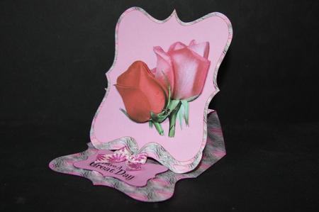 2 Rose's Bracket Easel Card by Samantha Kallenbach