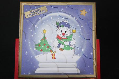 8 x 8 Snowman Snowglobe Kit with Scalloped Corners by Samantha Kallenbach