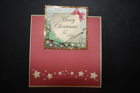 Christmas Greetings No-Hole Over the Edge with a Spiral Pyramid Topper by Samantha Kallenbach