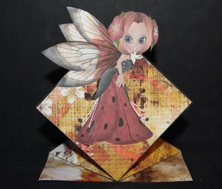 Blossom Fairy in Red Pop Up Spring Card by Samantha Kallenbach