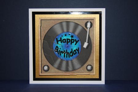 Birthday Record Wavy Corner Side Stacker Topper by Samantha Kallenbach