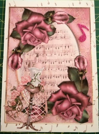 Antique Purple Roses & Sheet Music + Extra Plaque by Samantha Milton-White