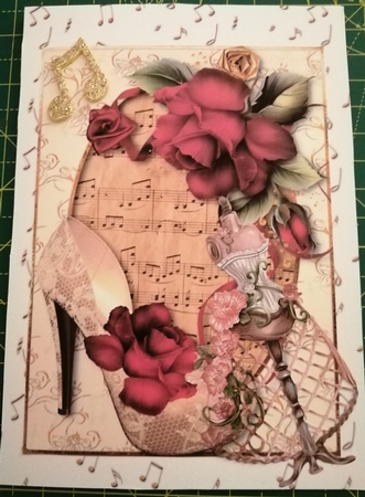 Drama Roses, Lace Shoe & Sheet Music Pyramid by Samantha Milton-White