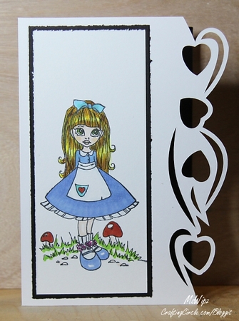OVER THE EDGE HEART BORDER CARD by samantha newton