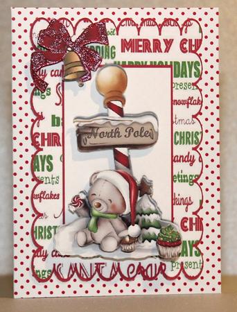 Cute Teddy in Santa Hat Off to See Santa at the North Pole by samantha newton
