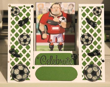 Red, Black and White Footballer Dude Ii by samantha newton
