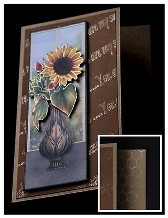 Vase of Sunflowers with Decoupage Large Dl by samantha newton