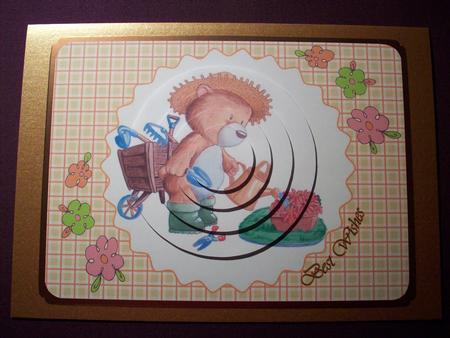 Garden Bear Topper, with Tags, Pyramid and Embellishments by Samantha Robinson