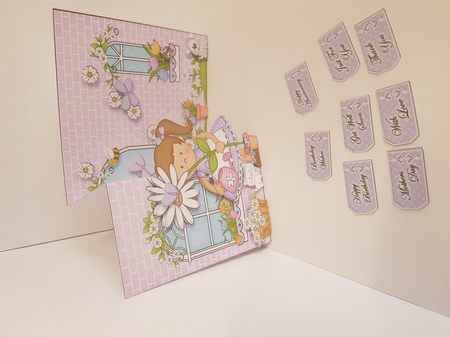 3D Shaped No-Hole Fold Back Mini Kit -  Country Cottage Girlz Liz has a Pretty Flower by samantha ward