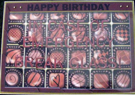 A5 Chocolate Fun Novelty Scallop Corner Side Stacker by Sandra Fairclough