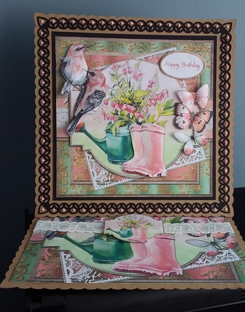 Shabby Lace Florals 1 - 4 Bumper Kit, 4 7x7 Decoupage Cards, 20 Sheets by S. Corbey
