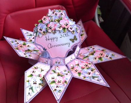Floral Surprise Card Kit Lilac and Pink Pansies by S. Corbey
