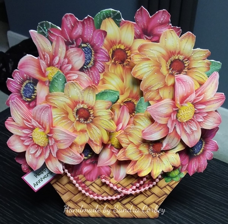 Dahlias Basket Card Mini Kit by S. Corbey