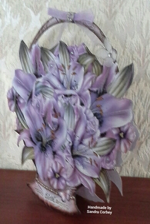 Bouquet of Lilies in a Basket by S. Corbey