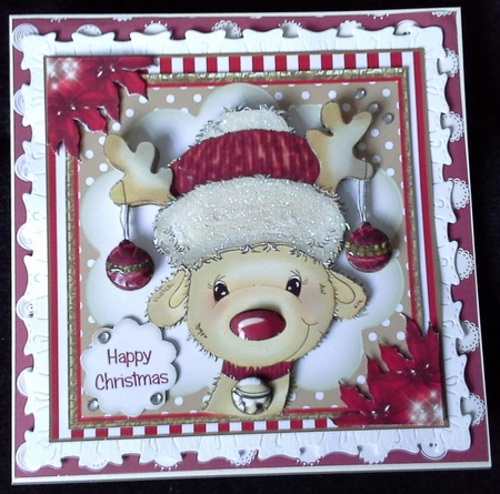 Jolly Reindeer Card Front Kit by S. Corbey