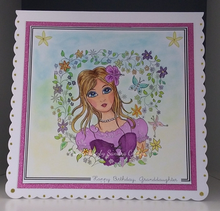 HIbiscus Fairy Digital Stamp, colouring page. digi stamp Coloring by S. Corbey