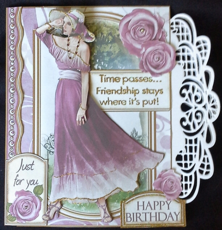 Art Deco Lady Saffron Dark Pink Mini Kit by S. Corbey