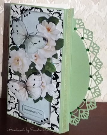 Card Topper Wild  Roses & Butterflies by S. Corbey