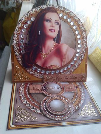 Art Deco Lady Pearl (gold) Mini Easel by S. Corbey