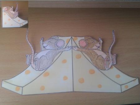 Sliding Mouse Shaped Card, Digital Stamp by Sandra Corbey